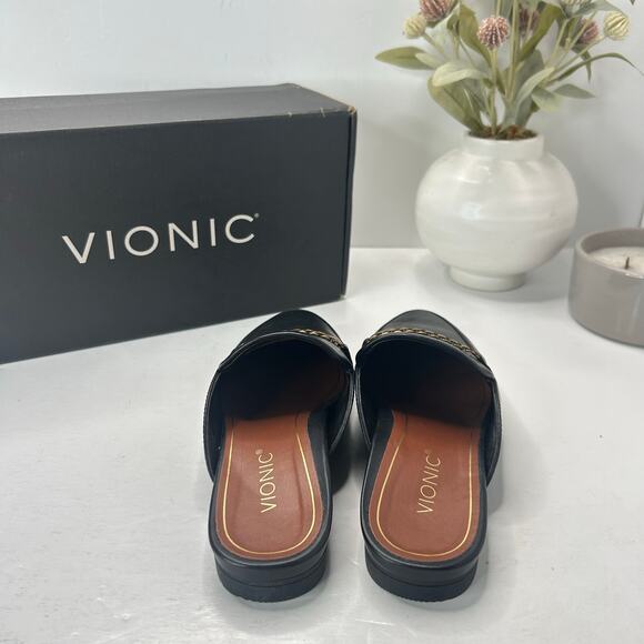 Vionic Starling Leather Mule Arch Support Black I6985L3003 Women 5M Tried On - Picture 2 of 10
